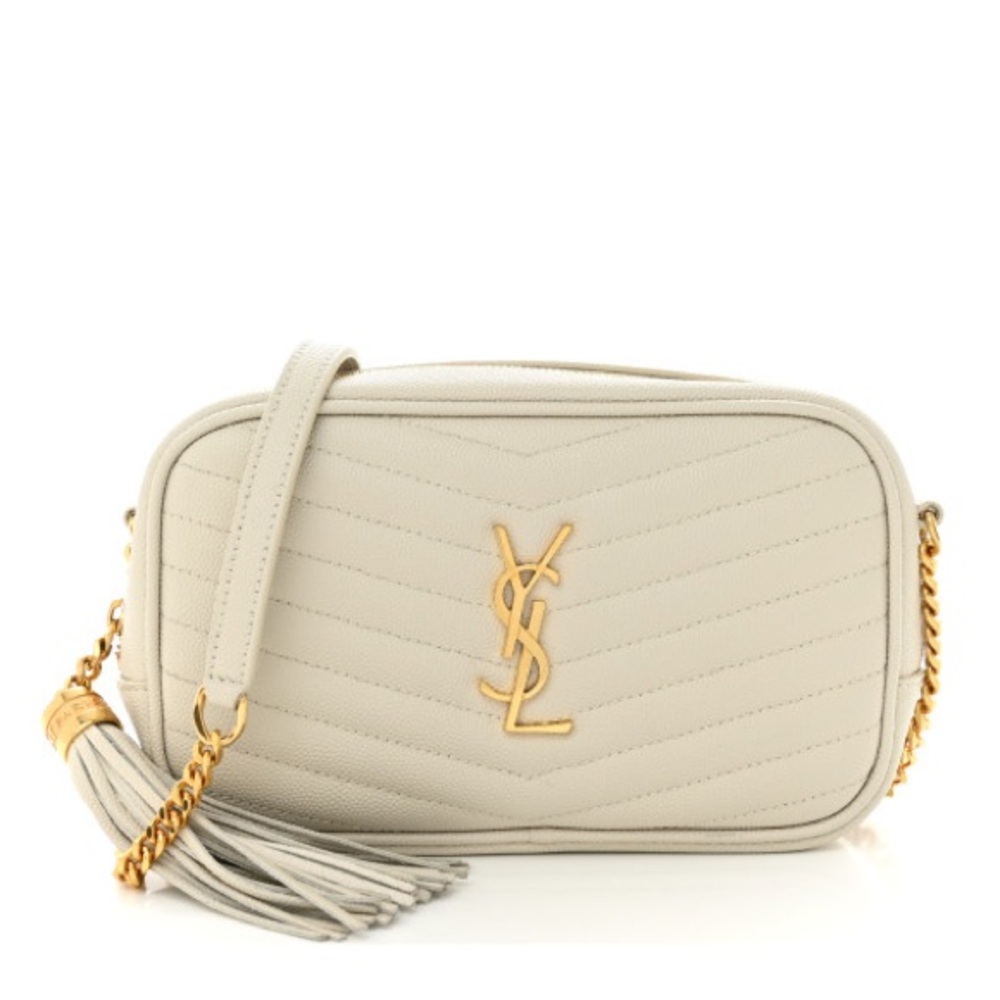 Grain De Poudre Matelasse Monogram Mini Lou Camera Bag Crema Soft
